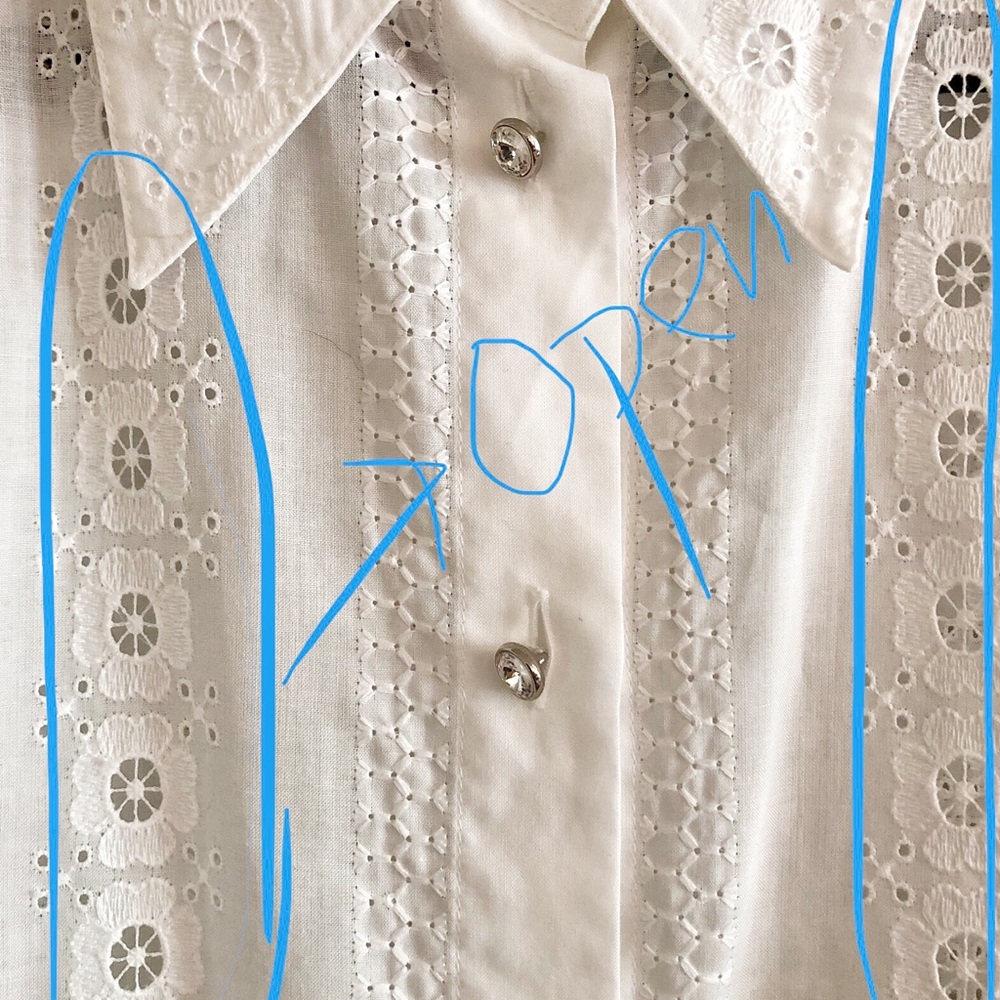Vintage Escada White Sheer Button Down | Size 44 - Picture 3 of 8